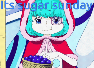 Girl In Red Cape Holding Basket Of Blueberries Saying Its Sugar Sunday GIF