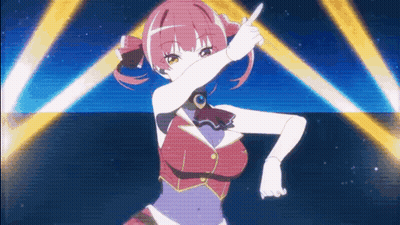 Girl In Red Dress Dancing On Stage GIF
