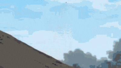 Girl In Red Dress Jumping Off Cliff GIF