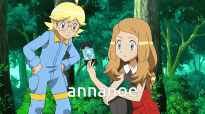 Girl In Red Dress Next To Boy In Blue Jumpsuit Annanoe GIF