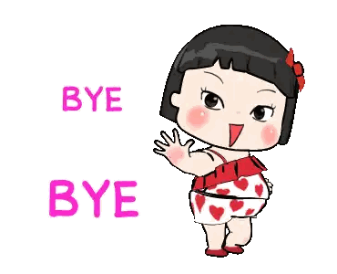 Girl In Red Dress Says Bye Sticker