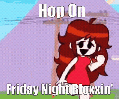 Girl In Red Dress Says Hop On Friday Night Bloxxin GIF