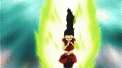 Girl In Red Dress Surrounded By Yellow Light GIF