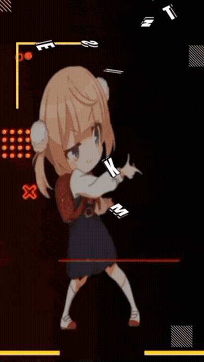 Girl In Red Dress With Letter K Dancing GIF