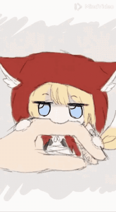 Girl In Red Hood With Ears GIF