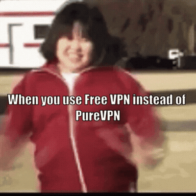 Girl In Red Jacket Dancing When You Use Free VPN Instead Of PureVPN GIF