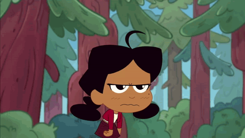 Girl In Red Jacket In Forest GIF