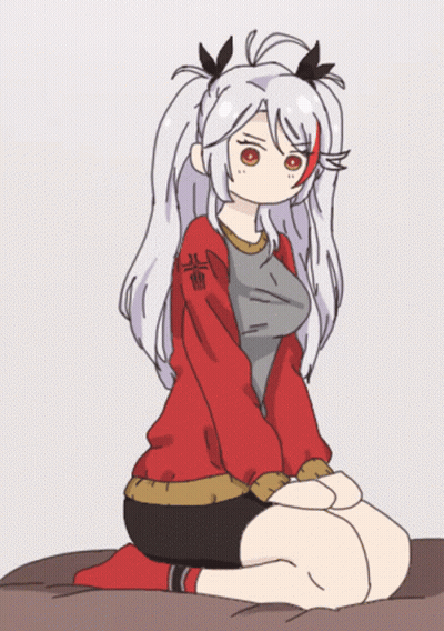 Girl In Red Jacket With Letter R GIF