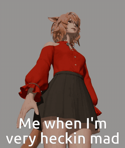 Girl In Red Shirt And Black Skirt Me When Very Mad GIF