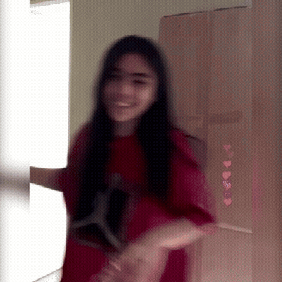 Girl In Red Shirt Saying Jordan GIF