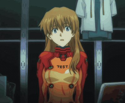 Girl In Red Suit With Test GIF
