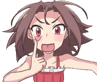 Girl In Red Tank Top Making Funny Face Sticker