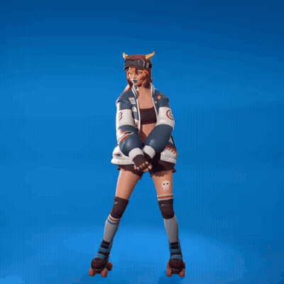 Girl In Roller Skates Wearing SH Jacket GIF