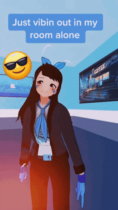 Girl In Room Just Vibin Out In My Room Alone GIF