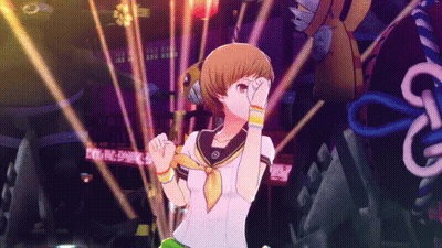 Girl In Sailor Suit Dancing In Front Of Tokyo Sign GIF