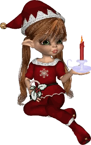Girl In Santa Hat Holding Candle Sticker