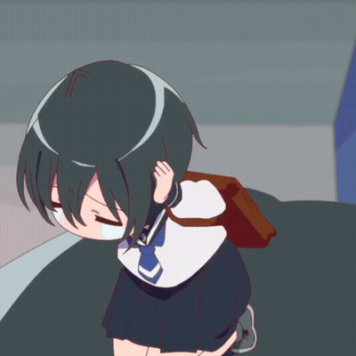 Girl In School Uniform Covering Ears GIF