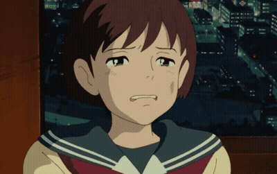 Girl In School Uniform Crying Before City GIF