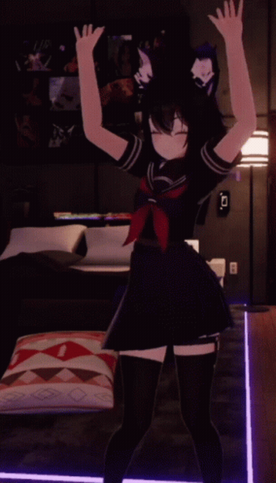 Girl In School Uniform Dancing GIF