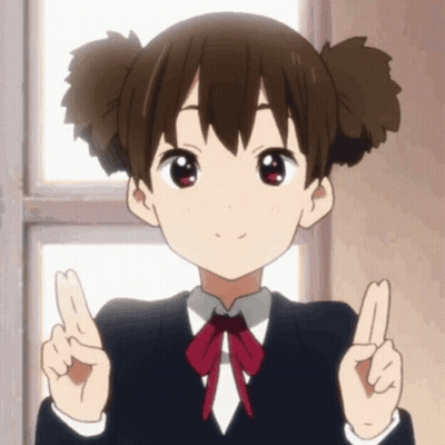 Girl In School Uniform Giving Peace Sign GIF
