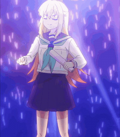 Girl In School Uniform Holding Bat GIF