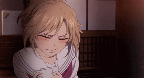 Girl In School Uniform Holding Paper Smiling GIF