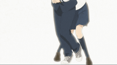 Girl In School Uniform Hugging Boy In Uniform GIF