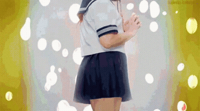 Girl In School Uniform In Bubbles GIF