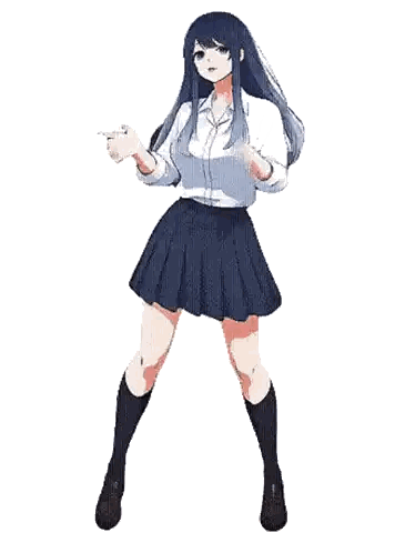 Girl In School Uniform Pointing Sticker