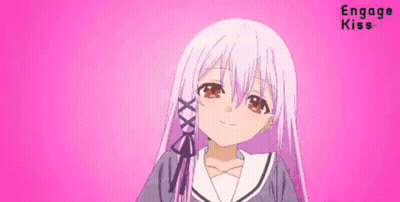 Girl In School Uniform Saying Engage Kiss GIF