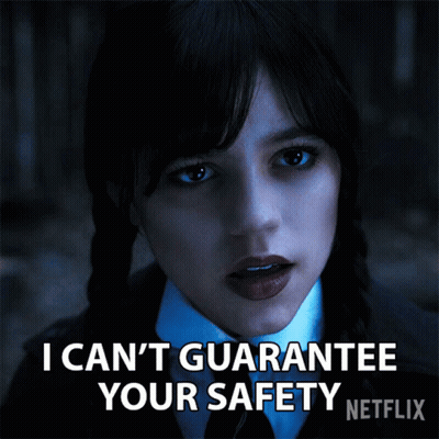Girl In School Uniform Saying I Can't Guarantee Your Safety GIF