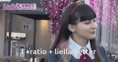 Girl In School Uniform Saying Liella Better GIF