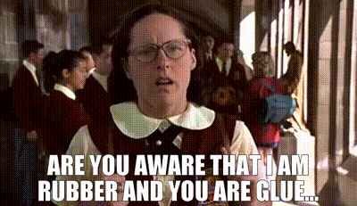 Girl In School Uniform Saying Rubber And Glue GIF
