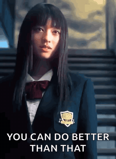 Girl In School Uniform Saying You Can Do Better Than That GIF