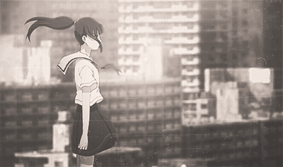 Girl In School Uniform Standing In Front Of Building GIF