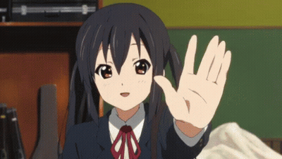 Girl In School Uniform Waving Hand GIF