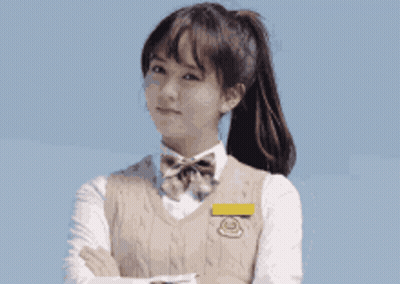 Girl In School Uniform With Arms Crossed GIF