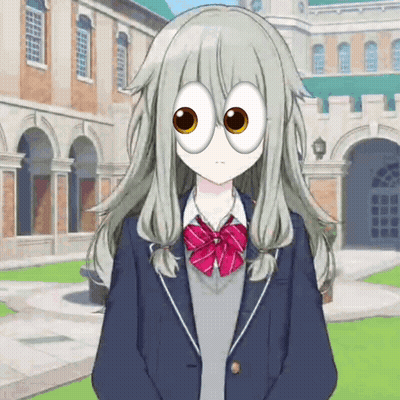 Girl In School Uniform With Big Eyes GIF