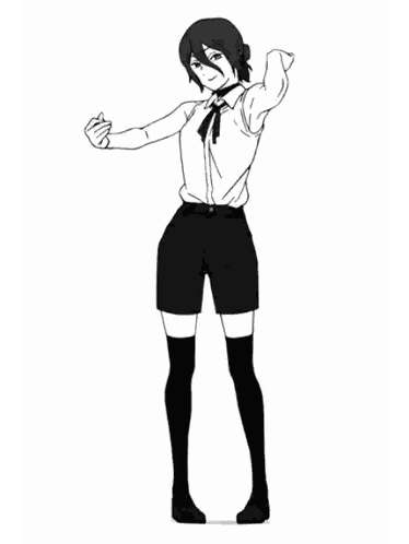 Girl In Shorts And Thigh Socks Black And White Sticker