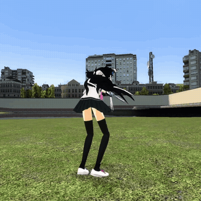 Girl In Skirt Standing In Field GIF
