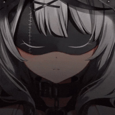 Girl In Stitched Black Mask GIF