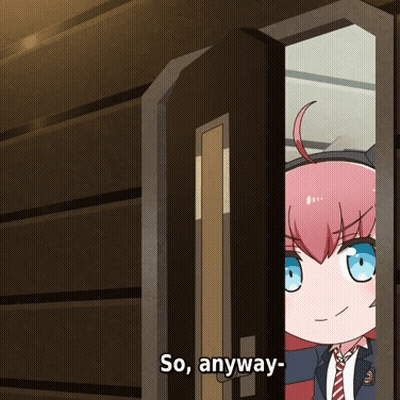 Girl In Suit And Tie Peeking Door So Anyway GIF