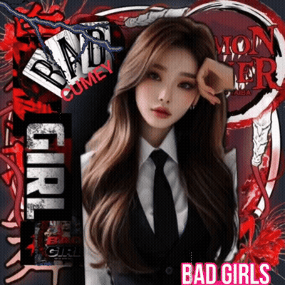 Girl In Suit And Tie Saying Bad Girls GIF
