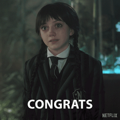 Girl In Suit And Tie Says Congrats Netflix Advertisement GIF