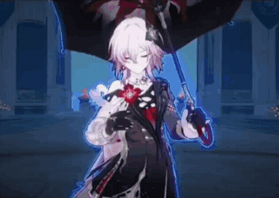 Girl In Suit Holding Umbrella GIF