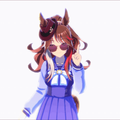 Girl In Sunglasses And Top Hat With Letter S GIF