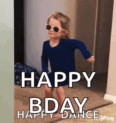 Girl in Sunglasses Dancing Happy Birthday
