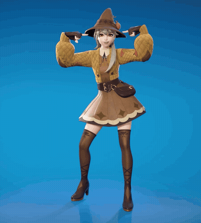 Girl In Sweater And Hat Standing On Blue Surface GIF