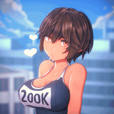 Girl In Swimsuit With 200K On Chest GIF