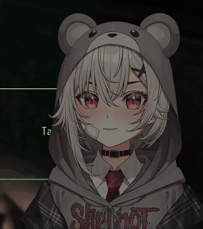 Girl In Teddy Bear Hat And Slipknot Shirt GIF